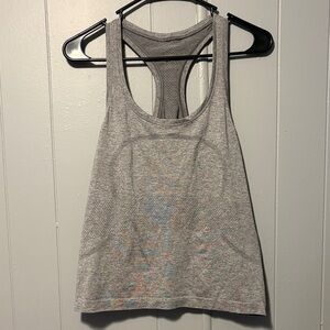 Lululemon Cropped Gray Swiftly Racerback Tank Top